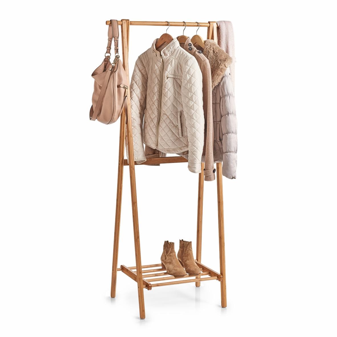 Kleiderständer MY HOME "Garderobenständer Bamboo", beige (natur), B:44,5cm H:159cm T:73,5cm, Bambus, Garderobenständer