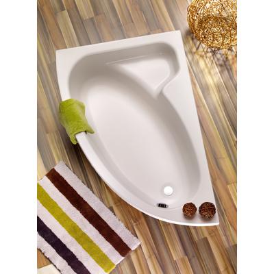 Eckwanne OTTOFOND "Salinas", weiß, B:97cm H:39,5cm L:150cm T:97cm, Sanitäracryl, Badewannen, mit Fußgestell und Ablaufgarnitur