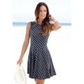 Strandkleid BEACHTIME, Damen, Gr. 42, N-Gr, blau (marine, weiß), Jersey, Obermaterial: 95% Baumwolle, 5% Elasthan, bedruckt, modisch, figurumspielend ca. Mitte Oberschenkel, Rundhals, ohne Ärmel, Kleider, mit Ankerdruck, Sommerkleid aus elastischer...