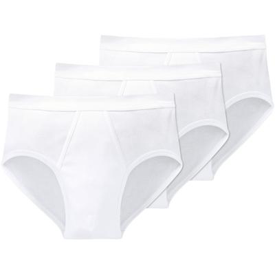 Slip SCHIESSER "Original Classics", Herren, Gr. 6, weiß (100, weiß), Doppelripp, Obermaterial: 100% Baumwolle, unifarben, Unterhosen, mit Logoprägung Image