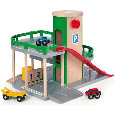 Spiel-Parkhaus BRIO "BRIO WORLD, Parkhaus, Straßen & Schienen" Fahrzeug-Spielwelten bunt Kinder Zubehör für Spielzeugautos