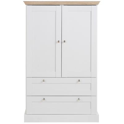Drehtürenschrank HOME AFFAIRE "Binz, Wäscheschrank, Mehrzweckschrank, skandinavischer Landhausstil", weiß (weiß, eichefarben), B:84cm H:130cm T:35cm, MDF, Spanplatte, FSC-zertifizierter Holzwerkstoff, Schränke, viele Stauraummöglichkeiten,... Image