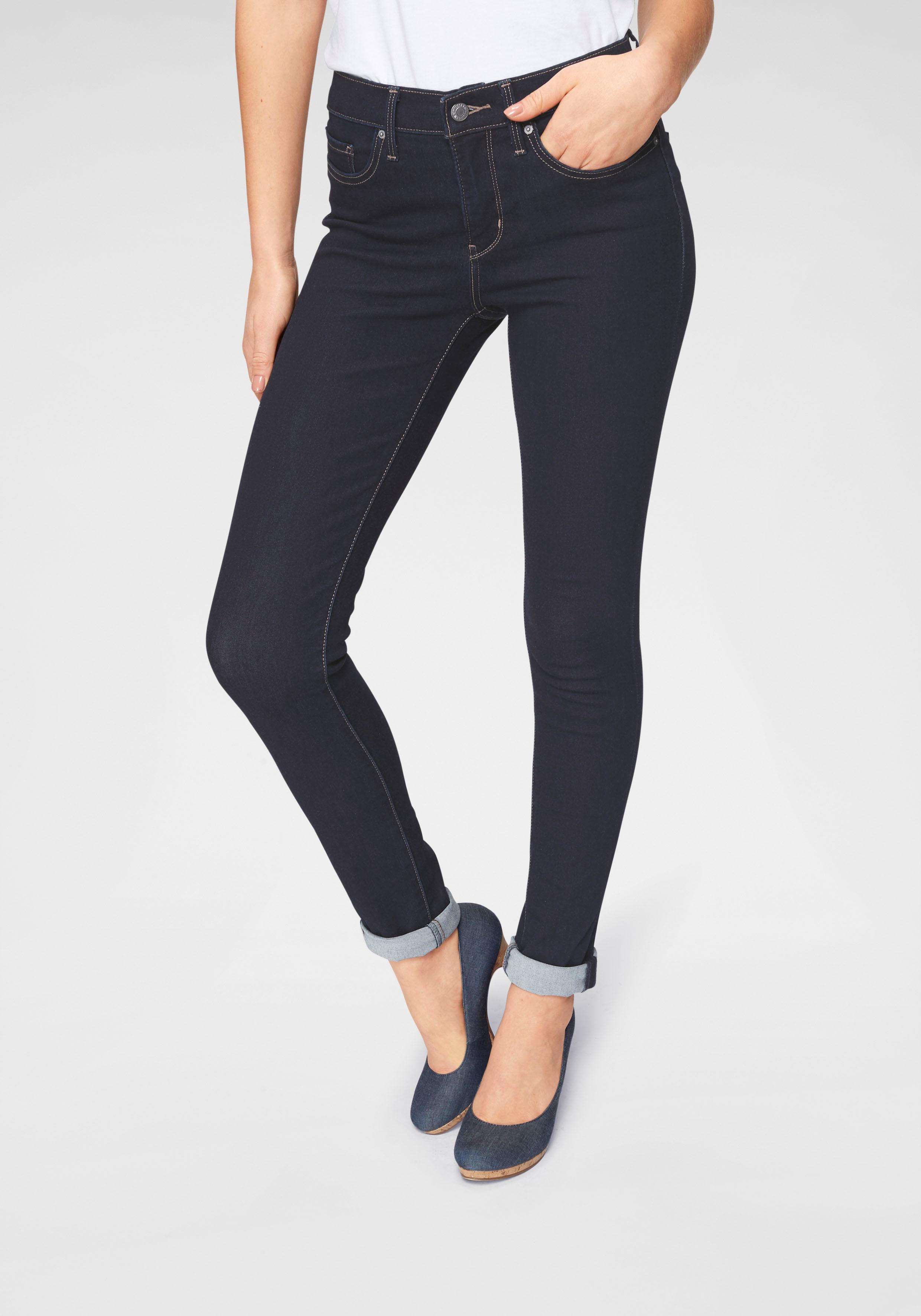 Slim-fit-Jeans LEVI'S "311 Shaping Skinny", Damen, Gr. 31, Länge 32, blau (schwarz, blau, rinsed), Denim/Jeans, Obermaterial: 80% Baumwolle, 19% Polyester, 1% Elasthan, unifarben, skinny fit lang, Jeans, im 5-Pocket-Stil, Topseller Image