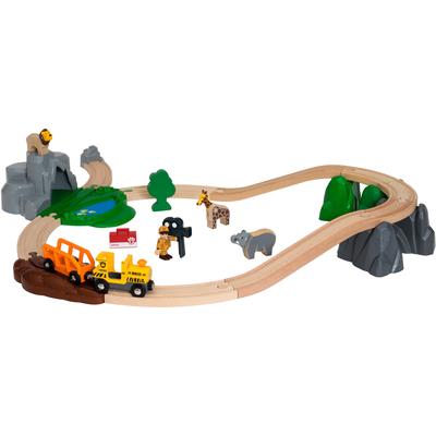 Spielzeug-Eisenbahn BRIO "BRIO WORLD, Safari Bahn Set" Spielzeugfahrzeuge bunt Kinder Ab 3-5 Jahren FSC- schützt Wald - weltweit