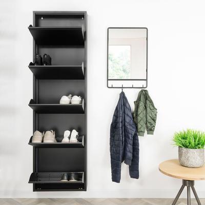 Schuhschrank SPINDER DESIGN "Billi", schwarz, B:50cm H:169cm T:15cm, Metall, Schränke, Metall, Breite 50 cm Image