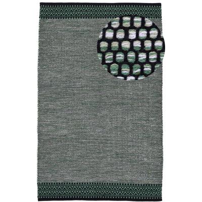 Teppich CARPETFINE "Kelim Mia, auch als Läufer erhältlich", grün, B:200cm H:6mm L:290cm, Baumwolle, Teppiche, handgewebt, Baumwolle, Wendeteppich, Fleckerl, Bordüre, Wohnzimmer Image