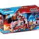 Konstruktions-Spielset PLAYMOBIL "Feuerwehr-Fahrzeug: US Tower Ladder (70935), City Action" Spielbausteine rot (rot, grau) Kinder Ab 3-5 Jahren