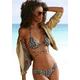 Triangel-Bikini BRUNO BANANI Gr. 38, Cup C/D, braun (braun, bedruckt) Damen Bikini-Sets Ocean Blue bedruckt mit langem Bindeband