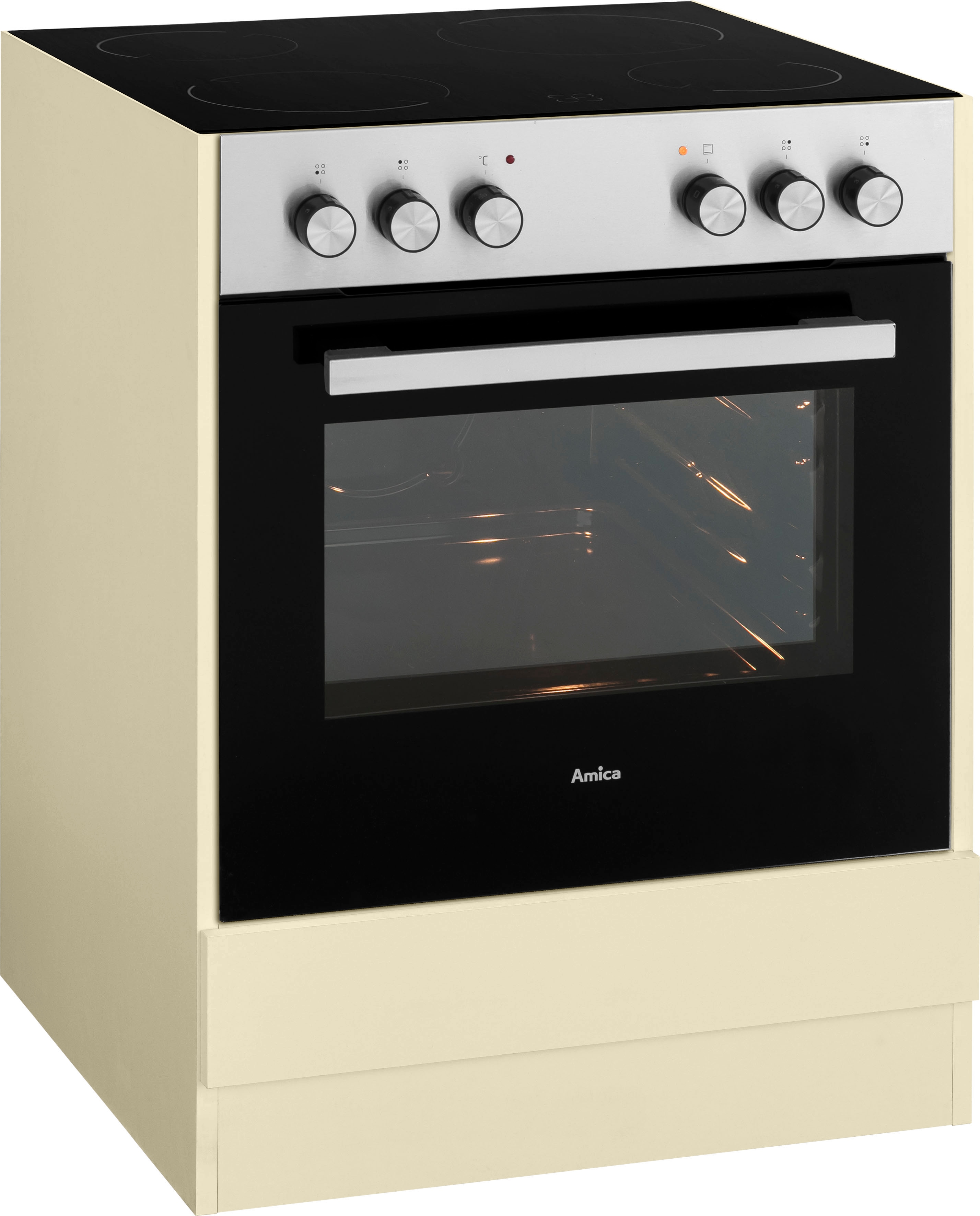 Herdumbauschrank WIHO KÜCHEN "Unna", beige (front und korpus: magnolia), B:60cm H:82cm T:57cm, Schränke, Herdumbauschrank, 60 cm breit, ohne Arbeitsplatte