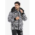 Steppjacke CIPO & BAXX Gr. M, schwarz-weiß (schwarz, weiß) Herren Jacken Steppjacken