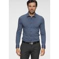 Businesshemd OLYMP "Level Five body fit" Gr. 39, N-Gr, blau (rauchblau) Herren Hemden Langarm in Jersey Qualität