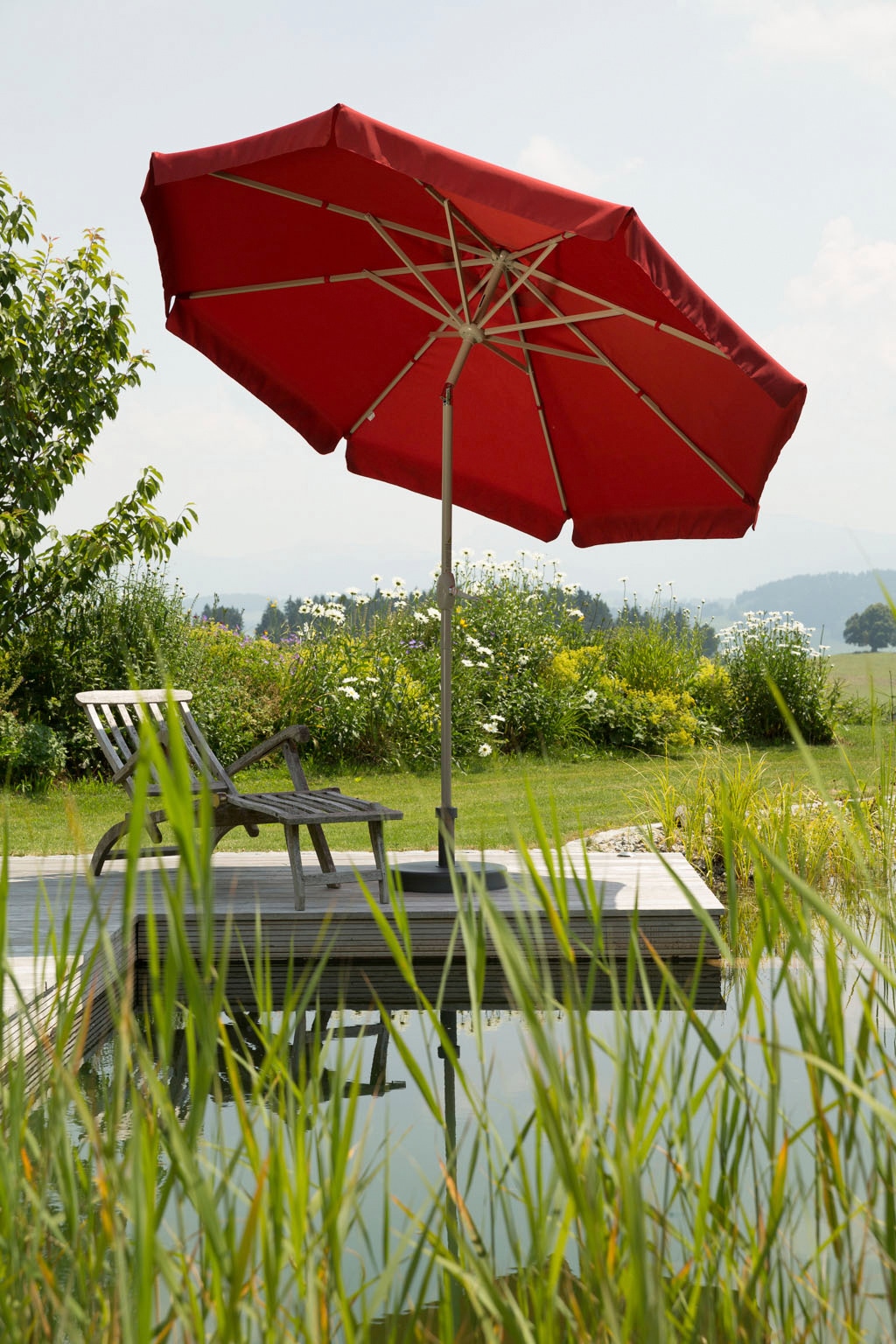 Sonnenschirm SCHNEIDER SCHIRME "Orlando", rot, Obermaterial: 100% Polyester, Standschirme, ohne Schirmständer