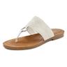 Zehentrenner LASCANA Gr. 41, weiß Damen Schuhe Strandaccessoires Sandale, Pantolette mit Ringapplikation VEGAN