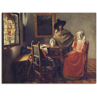 Wandbild ARTLAND "Das Glas Wein. Um 1660/61", grau (farbe bild(er): grau), B:40cm H:30cm, Canvas, Leinwand, Bilder, als Leinwandbild, Poster, Wandaufkleber in verschied. Größen Image