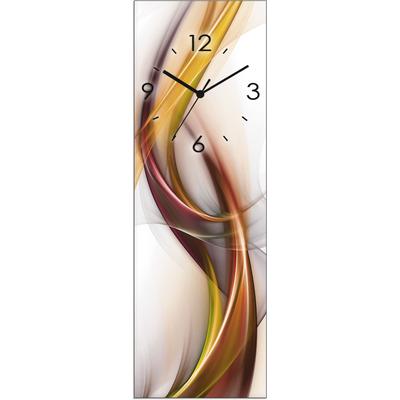 Wanduhr ARTLAND "Glasuhr Abstrakes Design Orange", orange, B:20cm H:60cm T:1,8cm, Wanduhren, wahlweise mit Quarz- oder F