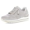 Keilsneaker GABOR "TURIN", Damen, Gr. 38, grau (hellgrau), Ziegenveloursleder, unifarben, sportlich, Schuhe Sneaker, mit leichter Perforierung, Freizeitschuh, Halbschuh, Schnürschuh