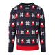 Strickpullover URBAN CLASSICS "Herren Nicolaus And Snowflakes Sweater" Gr. S, bunt (nicolaus and snowflake aop) Herren Pullover Rundhalspullover