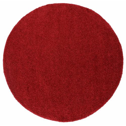 "Hochflor-Teppich MY HOME ""Bodrum"" Teppiche Gr. L: 190 cm Ø 190 cm, 30 mm, 1 St., rot Esszimmerteppiche weicher Flor, einfarbig"