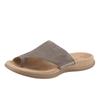 Zehentrenner GABOR, Damen, Gr. 43 (8,5/9), grau (taupe), Nubukleder, sportlich, Schuhe, Keilabsatz, Sommerschuh, Dianette mit kontrastfarbiger Stickerei, Topseller