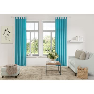 Vorhang HOME AFFAIRE "Parry" Gr. 5, blau (aquablau), B:140cm H:265cm, Polyester, Recyceltes Material, Gardinen, 2-er Set, blickdicht, monochrom, basic Image