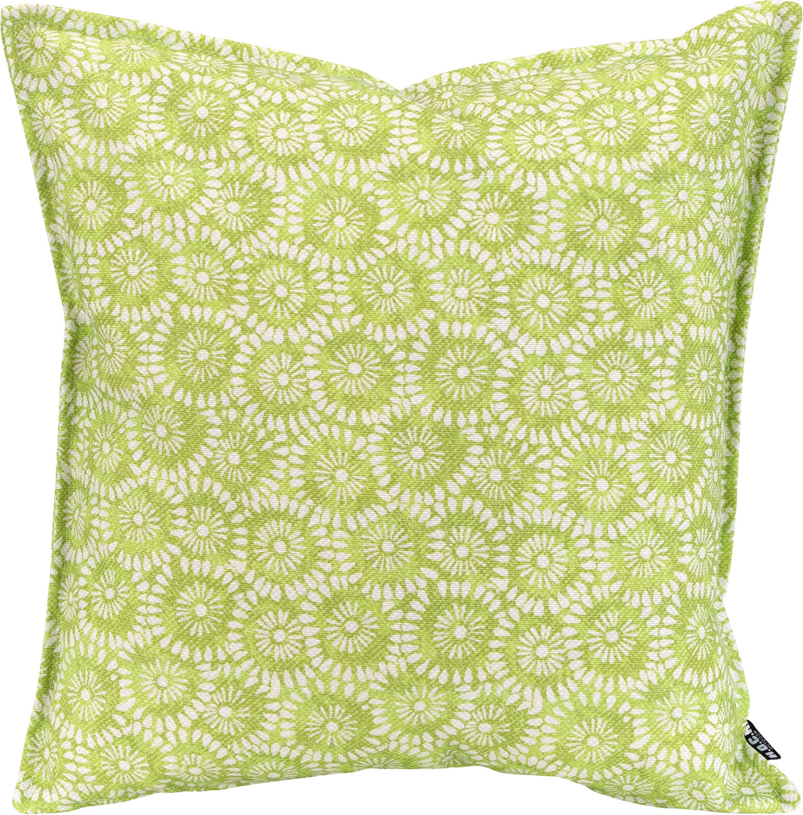 Dekokissen H.O.C.K. "Yuno", grün (grasgrün, geblümt), B:45 H:10 L:45, Polyester, Dekokissen_Sitzkissen_Kissenhüllen, mit Blumenmuster, Kissenhülle mit Füllung, 1 Stück Image