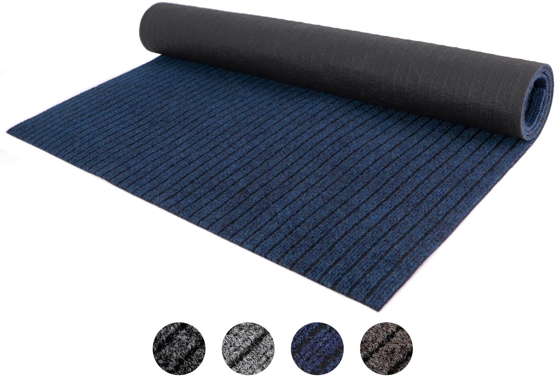 Läufer "Schmutzfangläufer ATLAS, Made in Belgium", blau, B:200cm H:7mm L:250cm, Polypropylen (PP), PRIMAFLOR-IDEEN IN TEXTIL, Teppiche, Schmutzfangläufer, Schmutzfangmatte, meliert gesteift, strapazierfähig, rutschhemmend Image