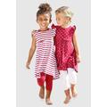 Jerseykleid KIDSWORLD "für kleine Mädchen" Gr. 128/134, N-Gr, rot (rot, weiß) Mädchen Kleider Festliche