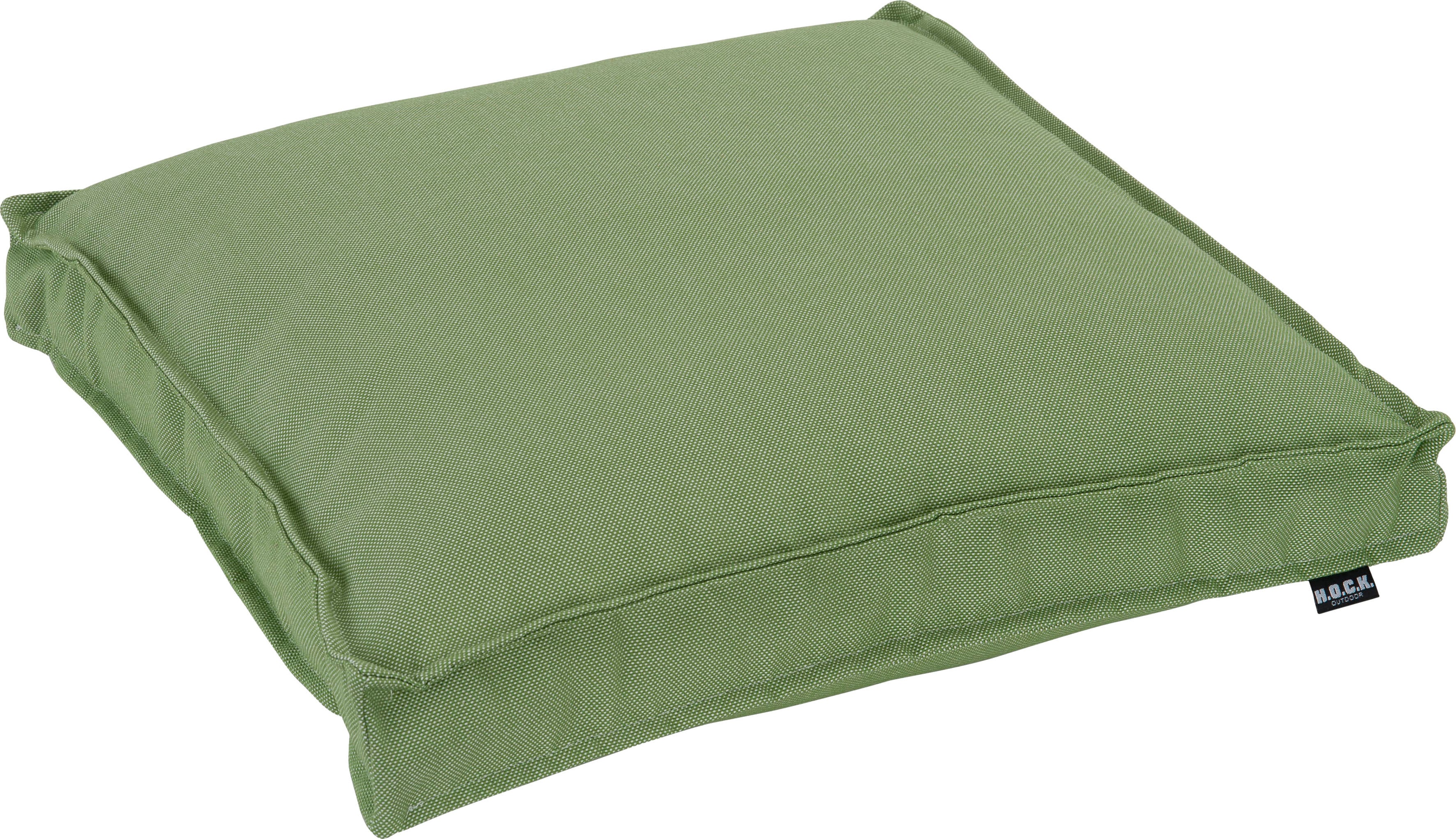 Sitzkissen H.O.C.K. "Caribe", grün (pistazie, pistaziengrün, unifarben), B:50cm H:5cm L:50cm, Polyacryl (dralon), Dekokissen_Sitzkissen_Kissenhüllen, Outdoor geeignet