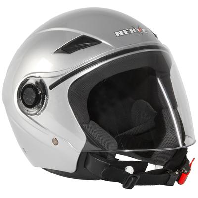 Motorradhelm NERVE "NH1014" Gr. XS, silber (silberfarben), Helme, XS Kopfumfang: 53cm - 54cm