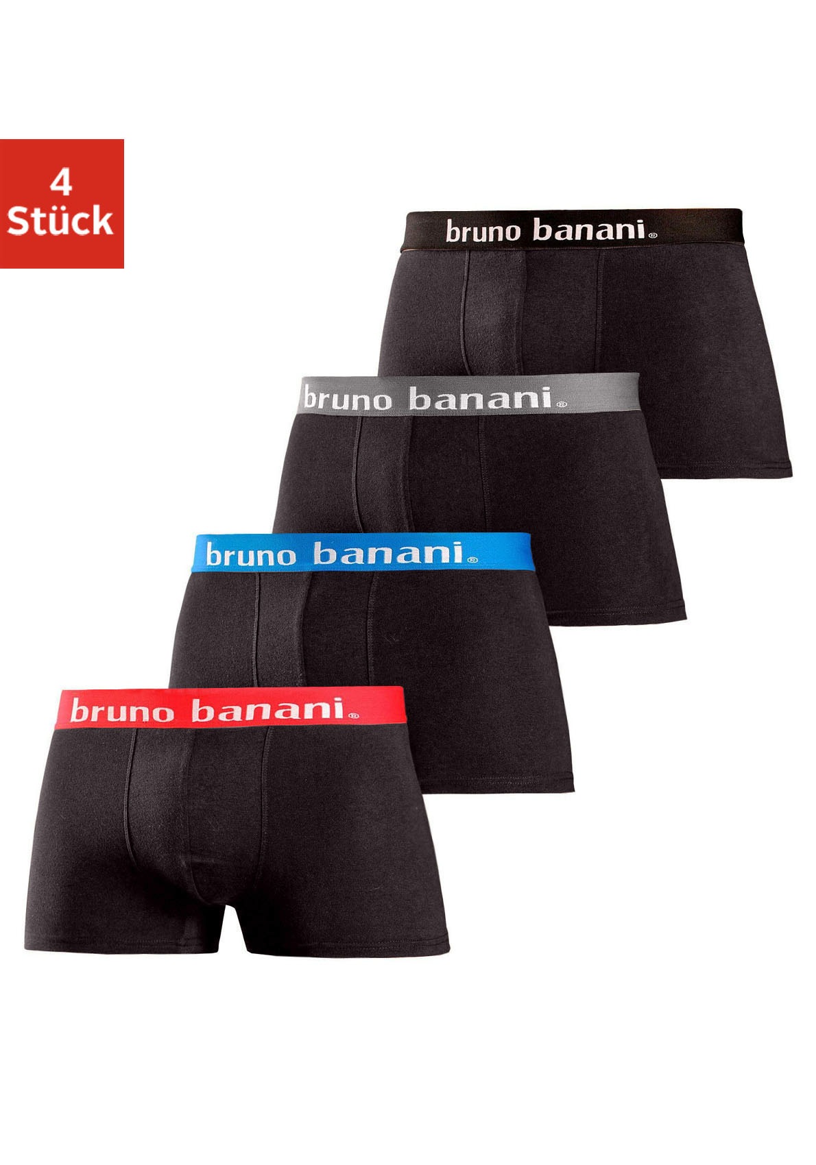 Hipster BRUNO BANANI, Herren, Gr. L, schwarz, Jersey, Obermaterial: 95% Baumwolle, 5% Elasthan, unifarben, körpernah, Unterhosen, knapp sitzende Boxershorts in uni oder gemustert aus Baumwollmischung Image