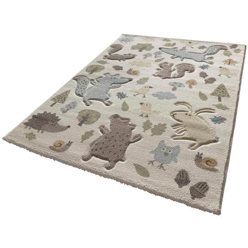 "Kinderteppich SIGIKID ""Forest"" Teppiche Gr. B/L: 200 cm x 290 cm, 13 mm, 1 St., beige (beige, blau) Kinder Kinderzimmerteppiche"