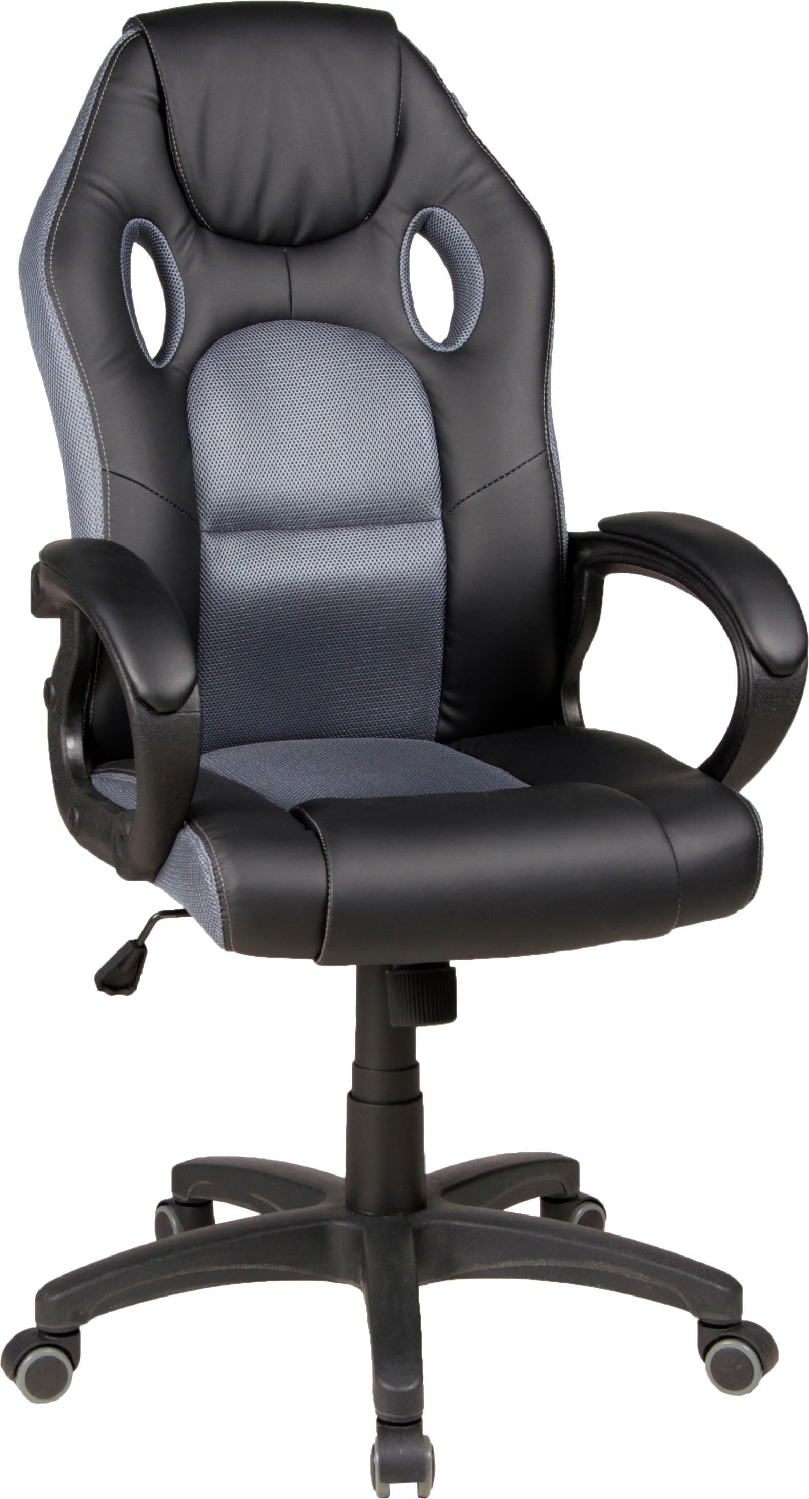 Gaming-Stuhl DUO COLLECTION "Riley", schwarz (schwarz, grau), Stühle, Gaming-Stuhl
