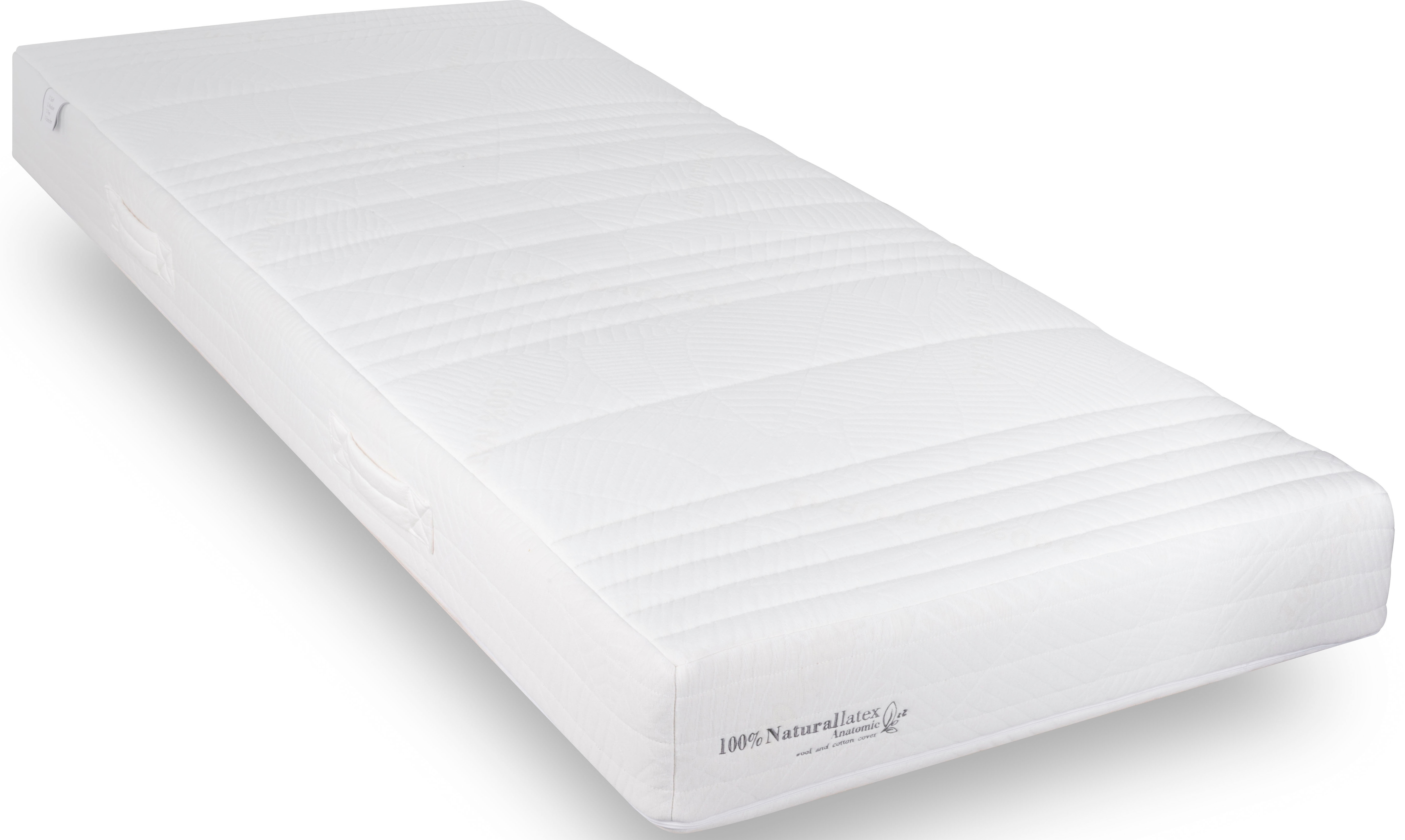 Naturmatratze REVOR BEDDING "Anatomic NATUR 19" Gr. 2, weiß, B:160cm H:19cm L:200cm, Bezug: 100% Baumwolle. Steppfüllung: 50% Seide, 50% Wolle, Matratzen, 100% natürlich und mit einzigartigem ANATOMIC Latexkern Image