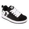 Sneaker DC SHOES "Court Graffik", Kinder, Gr. 2(33), schwarz-weiß (schwarz, weiß), Nubukleder- und/oder Lederobermaterial Leichte Mesh Zunge Mit Schaumstoff gepolsterte Zunge und Einstieg für mehr Komfort und Support Belüftungslöcher für mehr...