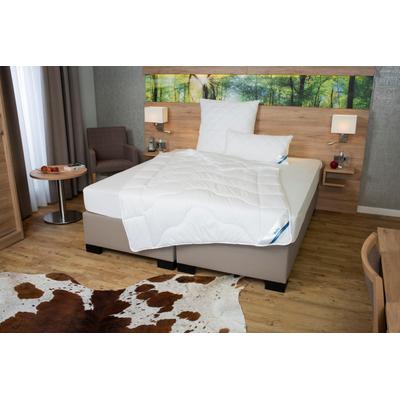Microfaserbettdecke BECO "Bettdecke Royal Soft Duo, Bettdecken für Sommer und Winter, Decke", weiß, B:155cm L:220cm, Bezug: 100% Polyester. Füllung: 100% Polyester, Bettdecken, Bettdecke 135x200 cm, 155x220 cm, exzellente Klimaeigenschaften Image
