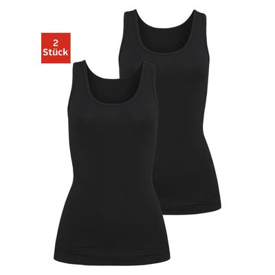 Unterhemd H.I.S, Damen, Gr. 44/46, N-Gr, schwarz, Single Jersey, Obermaterial: 95% Baumwolle, 5% Elasthan, unifarben, basic,casual, ärmellos, Unterhemden, aus elastischer Baumwoll-Qualität, Tanktop, Unterziehshirt Image