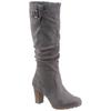 Stiefel ANISTON SHOES, Damen, Gr. 38, Normalschaft, grau, Textil, klassisch, Schuhe Reißverschlussstiefel, mit Raffungen am slouchy Schaft - NEUE KOLLEKTION