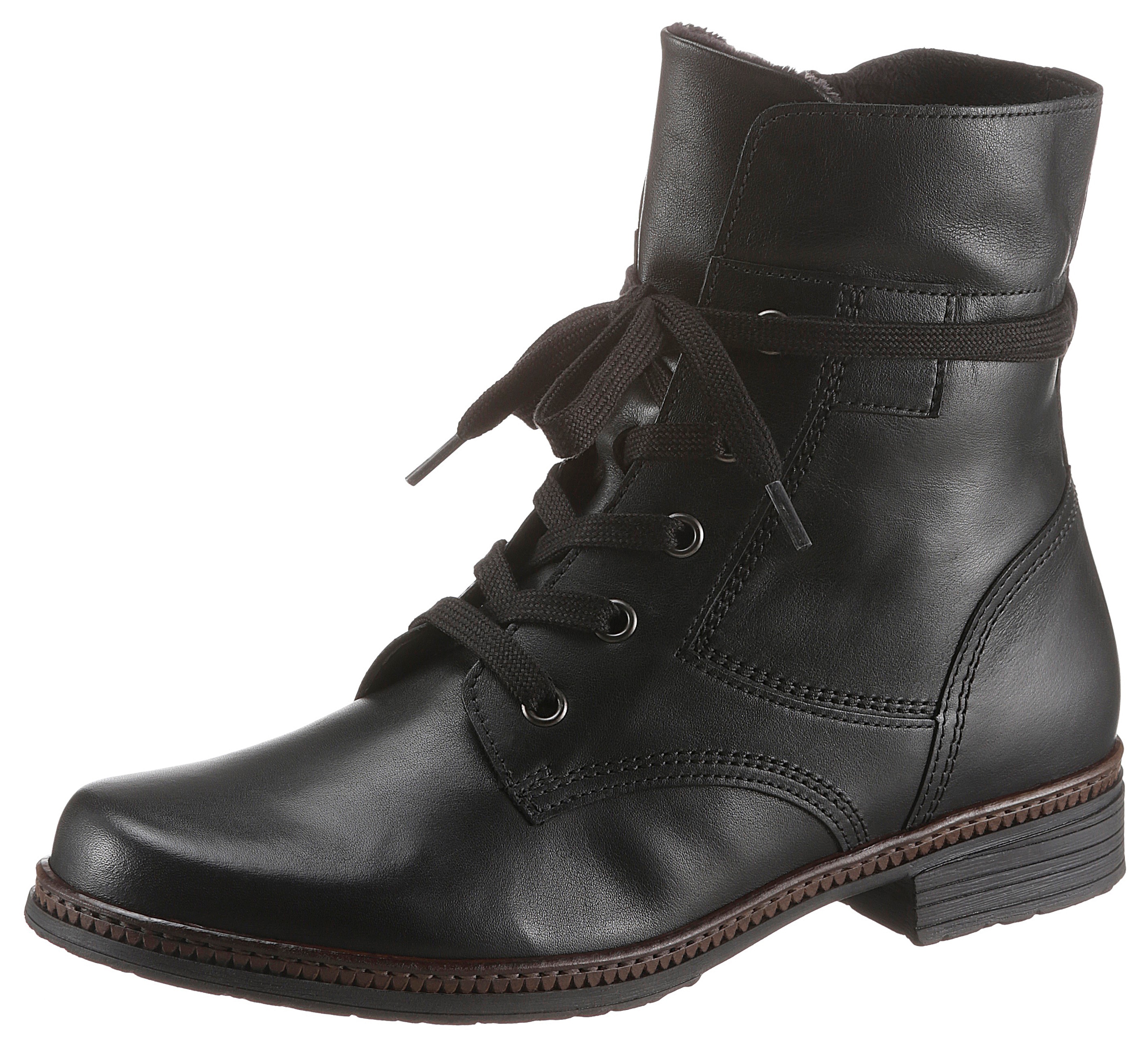 Schnürstiefelette GABOR, Damen, Gr. 37, schwarz, Kalbsleder, Schuhe Schnürstiefelette, Blockabsatz, Schnürboots, Businessschuh mit Best Fitting Ausstattung, Topseller