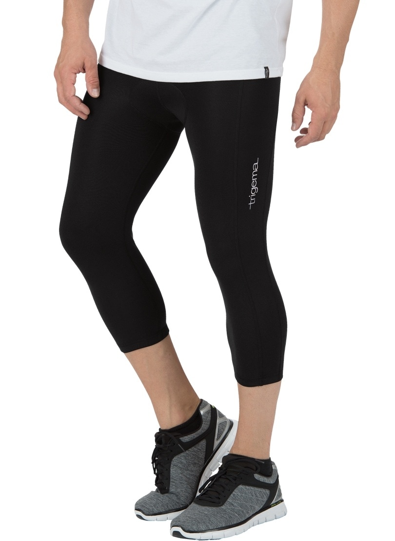 Funktionshose TRIGEMA "TRIGEMA 3/4 Radlerhose", Herren, Gr. L, US-Größen, schwarz, 85% Polyester (Bioactive), 15% Elastan, Hosen Image