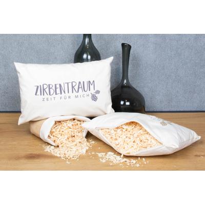 Zirbenkissen HERBALIND "Zirbentraum, Naturprodukt", weiß (goldfarben, wollweiß), B:20cm H:4cm L:30cm, Baumwolle, Funktionskissen, Gefüllt mit hochwertigen Zirbenholzflocken, Made in Germany