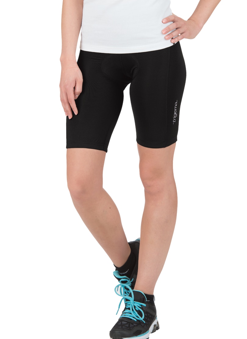 Funktionshose TRIGEMA "TRIGEMA Kurze Radlerhose", Damen, Gr. XXL, US-Größen, schwarz, 85% Polyester (Bioactive), 15% Elastan, Hosen Image