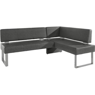Eckbank HOME AFFAIRE "Rab", grau (grau (argentina 1125), silberfarben), B:200cm H:88cm T:160cm, Polyester, Sitzbänke, in 2 Breiten (180 oder 200 cm), Bezug in verschiedenen Qualitäten, Topseller Image