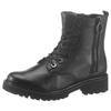 Schnürstiefelette REMONTE, Damen, Gr. 41, schwarz, Leder, unifarben, klassisch, Schuhe, Blockabsatz, Stiefelette, Schnürboots, Flats im Used Look