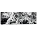Wandbild REINDERS "Tigerblick Tiger - Raubtier Wohnzimmer Wandbild" Bilder Gr. B/H/T: 118 cm x 40 cm x 2 cm, schwarz Kunstdrucke