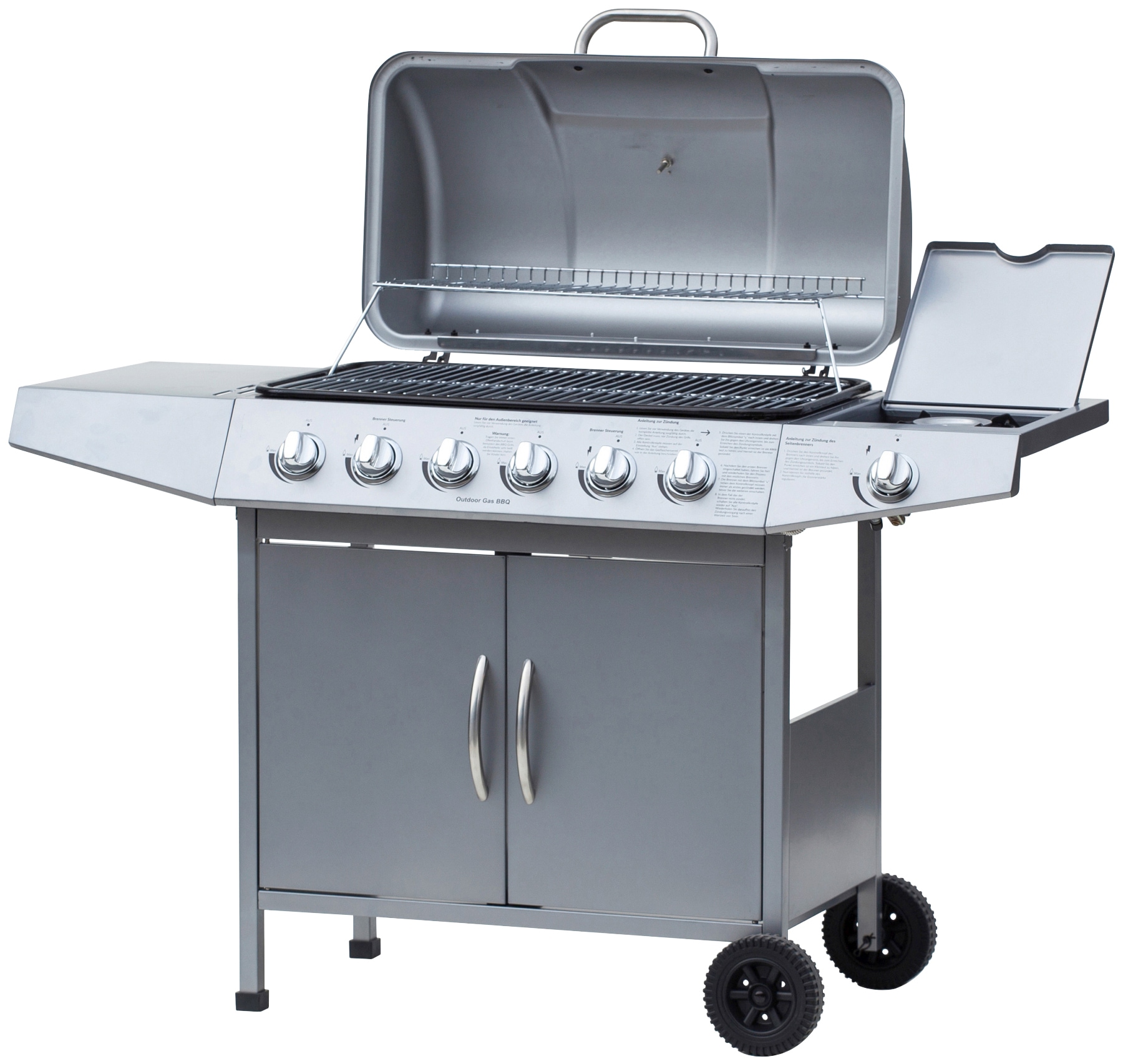 Gasgrill EL FUEGO "Dayton 6+1", silber (silberfarben), B:133cm H:97cm T:54cm, Grills, BxTxH: 133x54x97 cm Image