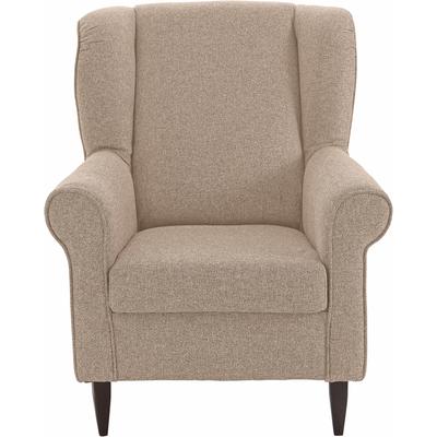 Ohrensessel INOSIGN "Asino", beige, B:80cm H:102cm T:86cm, Struktur (100% Polyester), Struktur/Blume (100% Polyester), Sessel, mit Federkern Image