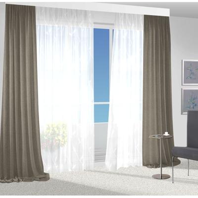 Vorhang VHG "Una" Gr. 1, braun (hellbraun), B:140cm H:130cm, Polyester, Gardinen Image