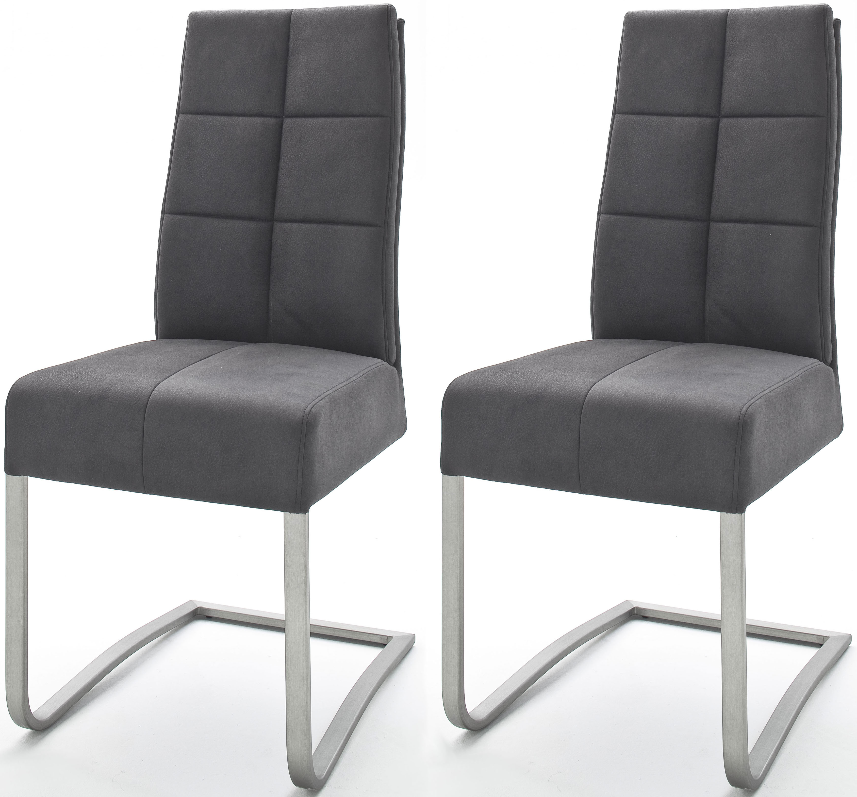Esszimmerstuhl MCA FURNITURE "Salva Schwingstuhl", grau, B:46cm H:102cm T:61cm, 100% Polyester, Stühle, mit Tonnentaschenfederkern, belastbar bis max. 120 kg Image