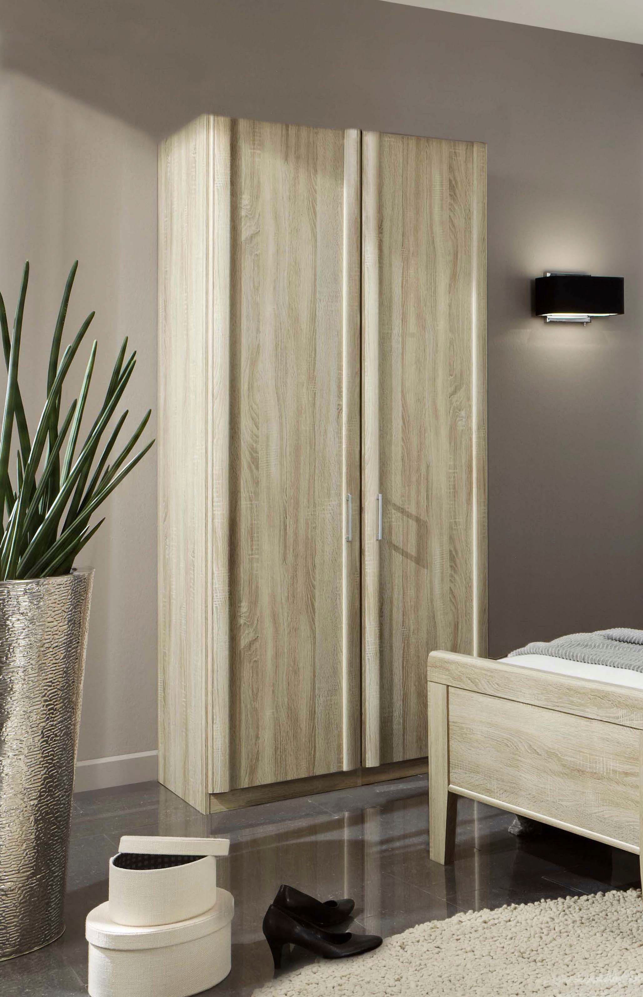 Drehtürenschrank WIEMANN "Meran", beige (eiche, sägerau), B:99,4cm H:216cm T:58cm, Holzwerkstoff, Schränke, Drehtürenschrank