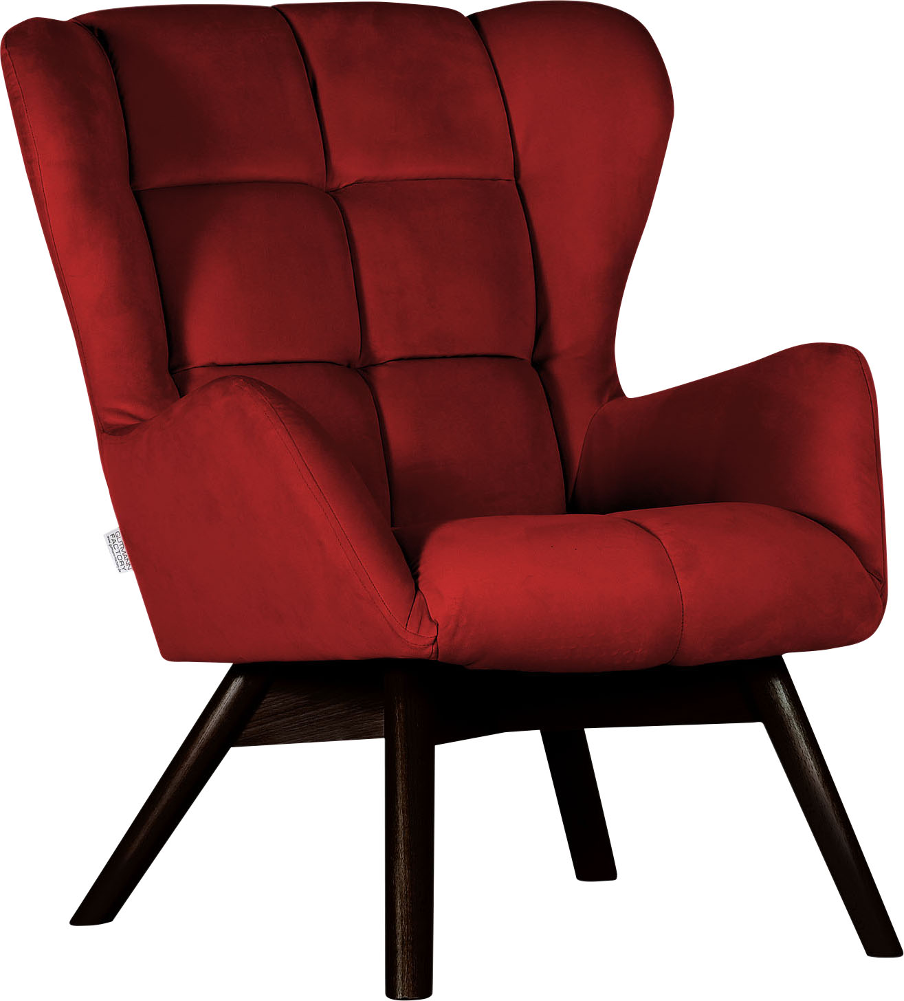 Sessel GUTMANN FACTORY "Luna", rot (rot antik), B:75cm H:86cm T:90cm, Sessel, Einzelsessel, Gestell antikfarben oder eiche natur